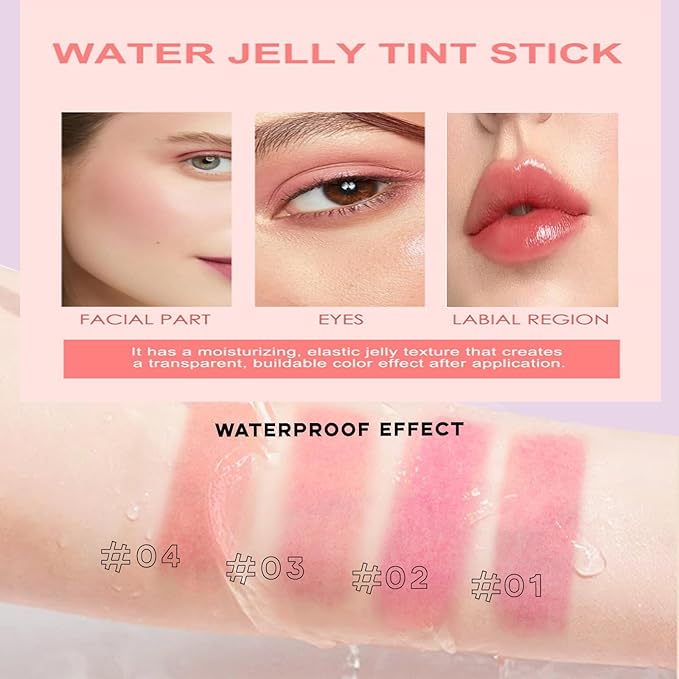 Milk Jelly Blush - Milk Blush - Sheer Cheek & Lip Stain，Long Lasting Milk Jelly Tint Have Transparent & Bright Colors (#4 berry)