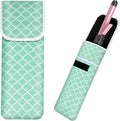 Women's Heat Resistant Neoprene Curling Iron Holder Flat Iron Curling Wand Travel Storage Cover Case Bag Pouch -Water-Resistant (Green-1)