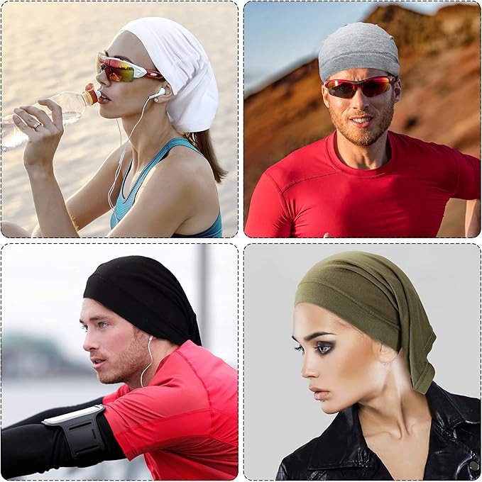 SATINIOR 6 Pcs Spandex Dreadlock Cap Dreadlock Tube Bands Unisex Men Women Elastic Hair Dreads Head Wraps Headbands for Dreads Accessories, 6 Colors