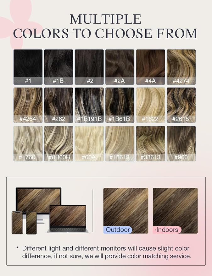 DOORES Invisi Edge Hair Extensions Real Human Hair Tape in, Chocolate Brown to Caramel Blonde 10 Injection Tape-ins with 10 Injection Tape-ins 50g 16 Inch, Injected Tape in