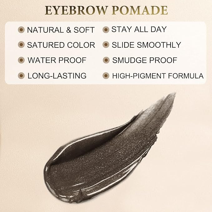 Eyebrow Pencil Makeup Kit, with Waterproof 2-IN-1 Microblading Eyebrow Pen, Eyebrow Pomade, Eyeliner and Dual-ended Eyebrow Brush, Brow Pencil Kit for Natural Eyebrows - Medium Brown