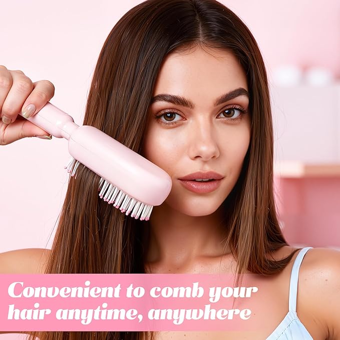Retractable Cushion Massage Comb Brush, Anti-Static Easy-Clean Massage Comb,Air Cushion Massage comb,Smooth Clean Detangling Comb for All Hair Types(White)