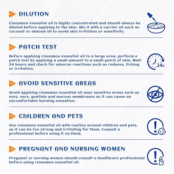 HIQILI Cinnamon Essential Oil for Spary, Diffuser, Garden and Kitchen - 100% Pure Natural - Indoor and Outdoor, 1.01 Fl Oz