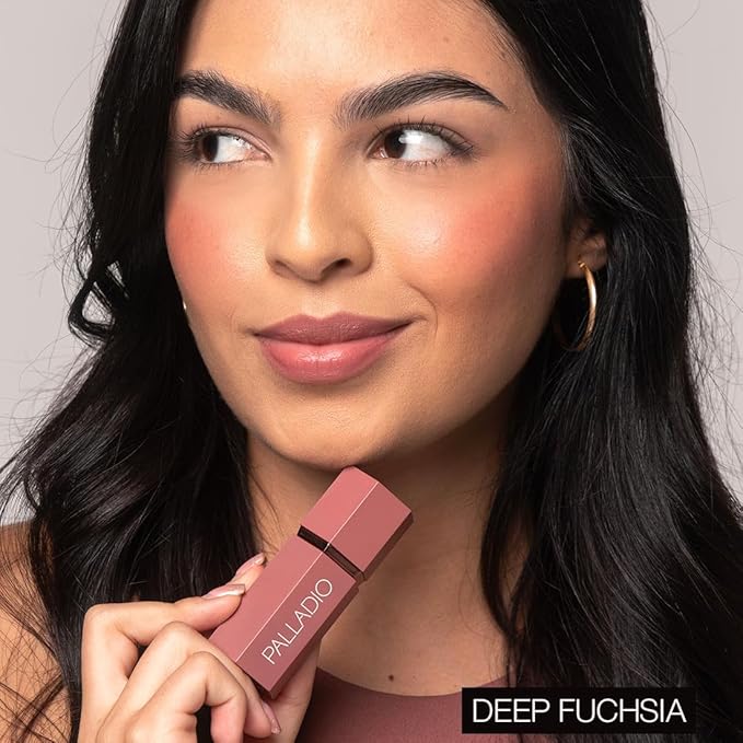 Palladio Liquid Blush for Cheeks & Lips 2-in-1 Makeup Face Blush, Weightless Cream Formula, Smudge Proof Long-Wearing Pigmented Blush, Natural Look Makeup Face Blushes, Dewy Finish, Dusty Rose