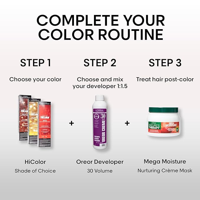L'OREAL TECHNIQUE HiColor Reds Permanent Hair Color - Lifts Dark Hair in One Step Leaving No Brassiness, Rich & Smooth Creme Formula, Intense & Long-Lasting Color, H8 Red Fire