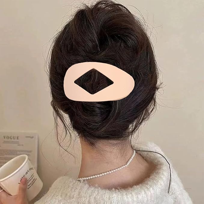 Matte Duckbill Claw Clips for Women, Strong Hold Flat Hair Clips for Thick Hair, Simple Elegant Resin Hair Clamps, Non-Slip Solid Color Hair Accessories for Work & Daily Use (A)