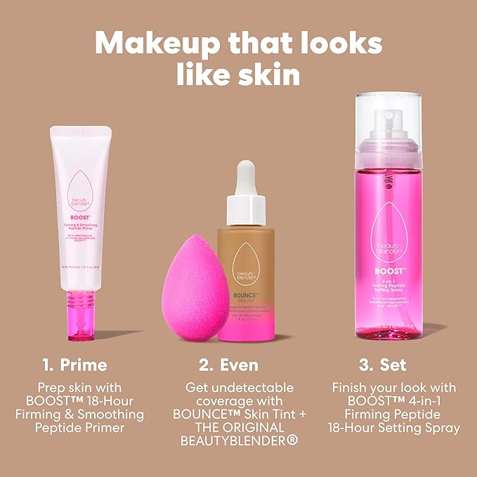 Beautyblender 12-Hour Always on Radiant Skin Tint, Breathable Serum Foundation Stays Put for All Day Long Wear, Infused with Hyaluronic Acid & Niacinamide, Medium 5