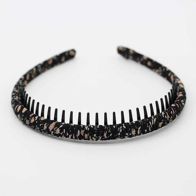 Fashion floral teeth Headbands comb Hair Accessories Non-slip Hair bands Soft Comfy Hair Hoop for Women/Girl(4 color)