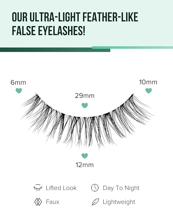 Natural Lashes Cat Eye False Eyelashes Wispy Eye Lashes Wispies Eyelashes C Curl Fake Eyelashes Natural Look Clear Band Lashes