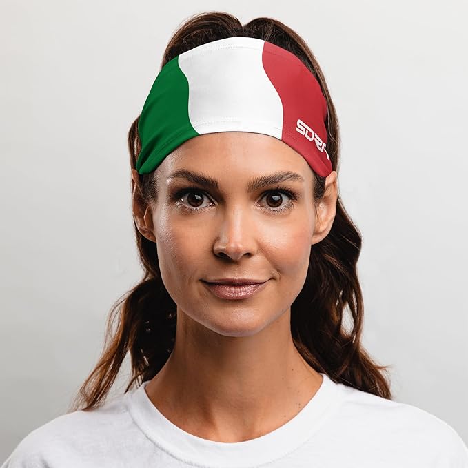 Suddora Country Flag Headbands, Wide National Flag Headbands for Sports Events, Non-Slip Fabric Sweatbands for Soccer, Tennis, Workout, Costume
