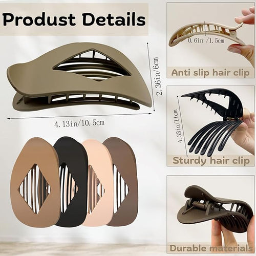 4PCS Duckbill Hair Clips,Simple Elegant Duckbill Hair Clip for Women, Strong No-Slip Grip Flat Hair Clips for Thick Hair,Duckbills Flat Hairs Clips For Women & Girls