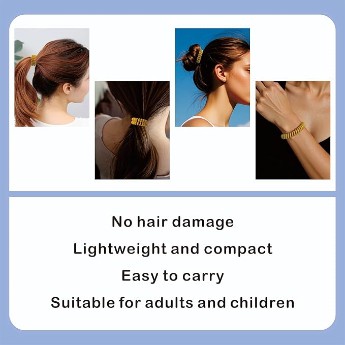 Spiral Hair Ties,24 Pcs Hair Scrunchies for Women's Hair Elegant Hair Bands Hair Elastics No Damage Comfortable Non-Slip Hair Coils Accessories for Girls Kids and All Occasions