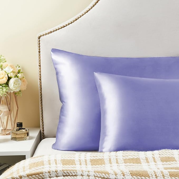 BEDELITE Satin Pillowcase for Hair and Skin, Super Soft Similar to Silk Pillow Cases 4 Pack with Envelope Closure, Cooling Pillowcases for Women Men (20"x30" Queen Size, Lilac)