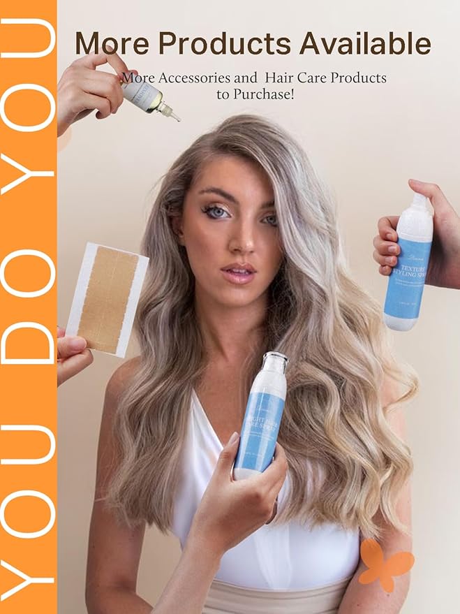 DOORES Tape in Hair Extensions Human Hair, Platinum Blonde 24 Inch 100g 40pcs, Human Hair Extensions Tape in Real Hair Skin Weft Straight Hair Remy