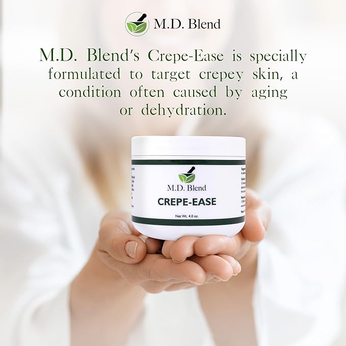 Crepe-Ease - Fragrance Free, Deeply Hydrating Moisturizer Body Butter for Smooth, Firm, Youthful Skin - Powerful Repair Complex with Hyaluronic Acid and Ceramides for Crepey Skin - 4 oz