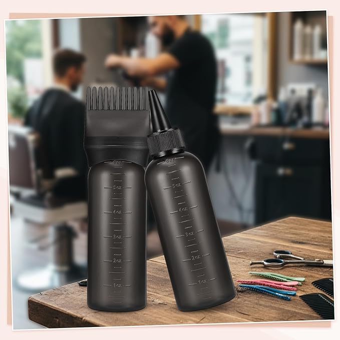 Pimoys Hair Oil Applicator Bottles Dye Brush for Women Scalp, Hair Color Products Things with Root Comb Hair Dye Tools, Black