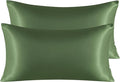 NTBAY 2 Pack Satin King Pillowcases for Hair and Skin, Luxurious and Silky Pillow Cases with Envelope Closure, 20x40 Inches, Olive Green