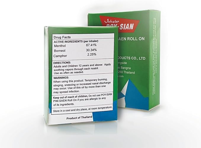 POY-SIAN Thai Pim-Saen Balm Oil 5ml Roll-On (Pack of 3)