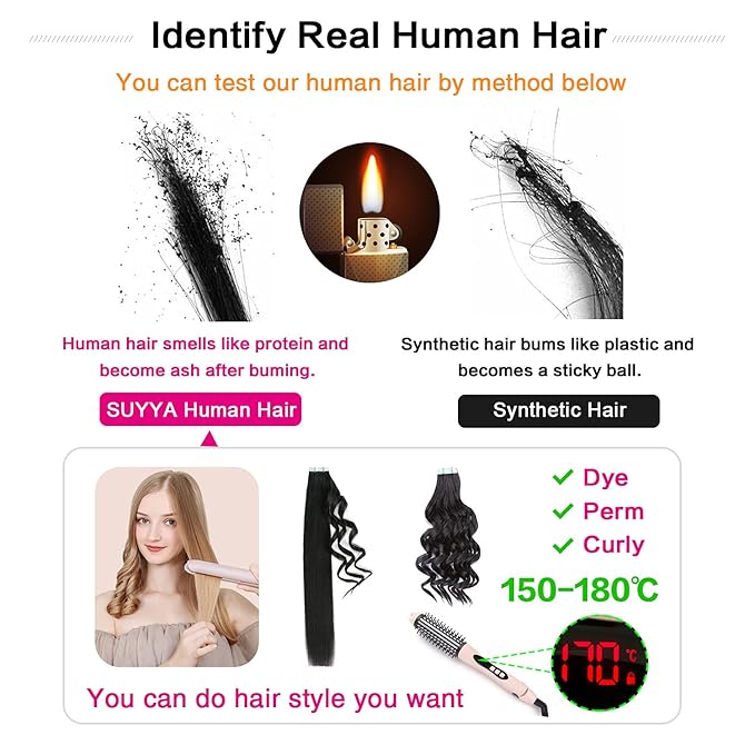 SUYYA Tape in Hair Extensions Light Brown 100% Real Human Hair 12inches 20pcs 40g/pack Straight Seamless Skin Weft Tape in Remy Human Hair(12 inches #8 Light Brown)