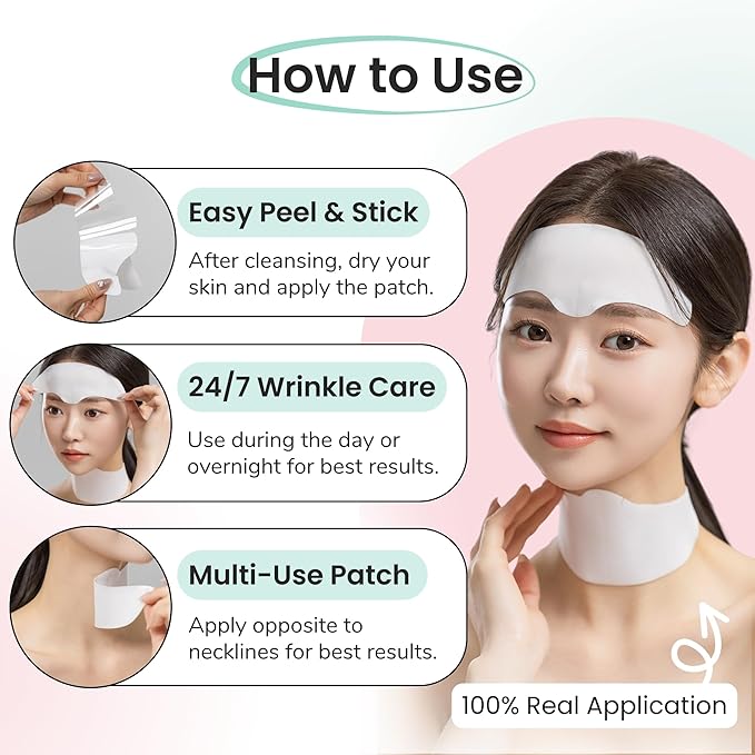 Advanced Forehead Wrinkle Patches Overnight - Anti Wrinkle Patches with Collagen, Peptides, Vitamin E - Strong Adhesion with Full Coverage for Forehead Wrinkles & 11 Lines, Made in Korea, 10 Count