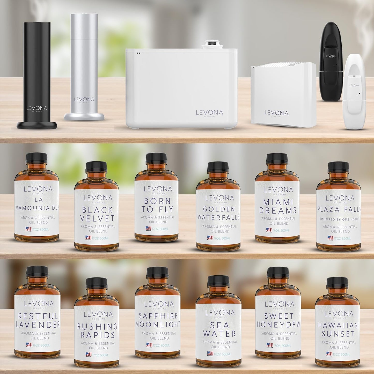 Levona Scent Essential Oils For Diffusers For Home: Hotel and Home Luxury Scents Oils For Diffuser - Rushing Rapids Scented Oil With Citrus Essential Oils And A Touch Of Vanilla Fragrance Oil - 500 Ml