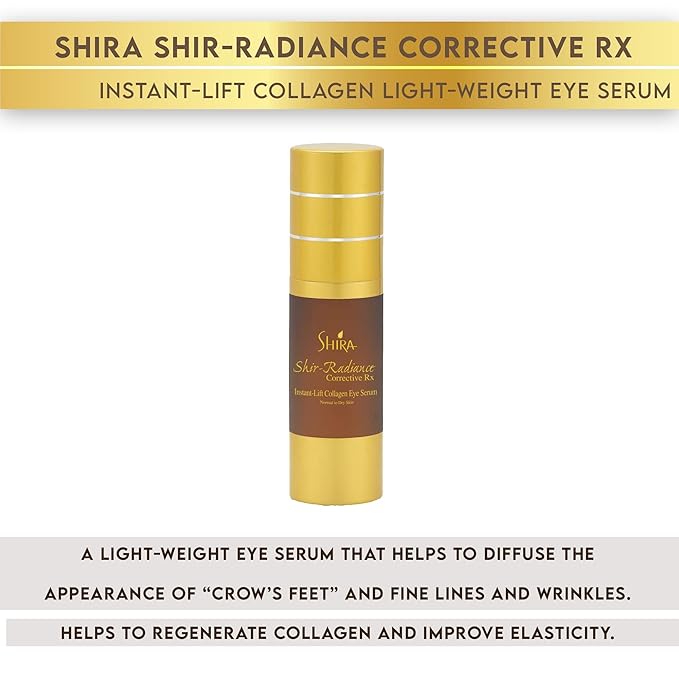 Shira Shir Radiance Corrective RX Instant-Lift Collagen Light-Weight Eye Serum Reduces Dark Circles Dullness Fine Lines and Wrinkles (30ml)