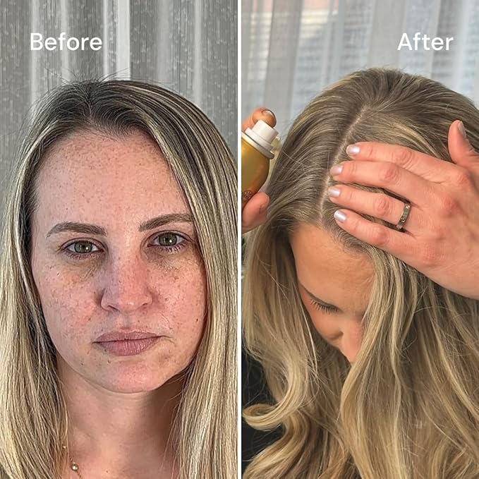Root Touch Up Powder by Style Edit | Temporary Color for Dark Blonde Hair with Highlights, Grays, Thinning Areas, and Hairline | Mineral-Infused Concealer | 0.14 oz.