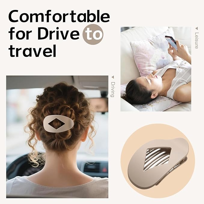 5 PCS Flat Hair Clips, No Crease Flat Claw Clips for Women, Large Strong Hold Barrettes for Thick Thin Hair, French Duckbill Styling Accessories(Neutral Matte)