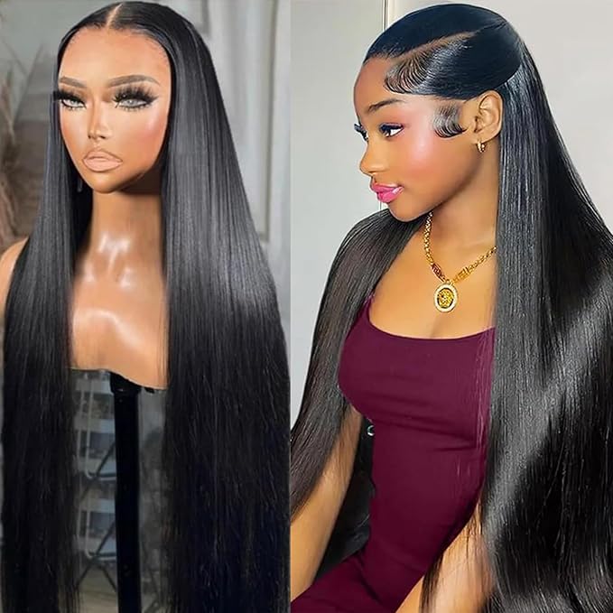 Lemoda 13x6 Straight Lace Front Wigs Human Hair 180% Density 13x6 HD Transparent Lace Front Wig Pre Plucked 15A Brazilian Virgin Glueless Human Hair Wigs for Women 30 Inch