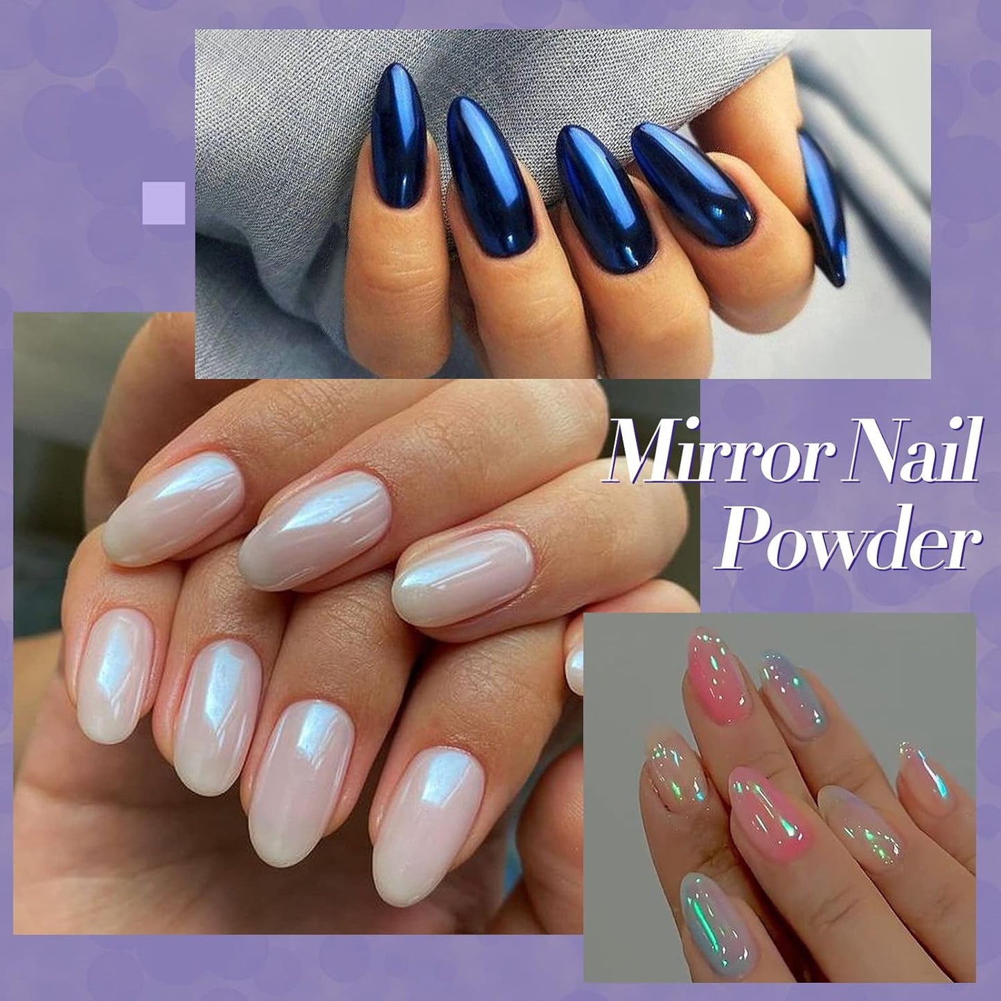 BORN PRETTY Chrome Powder Metallic Mirror Chameleon Nail Powder Auroras Mermaid Nail Powder Pigment for Nail Art Gel Polish Manicure Nail Art Decorations 9 Jars