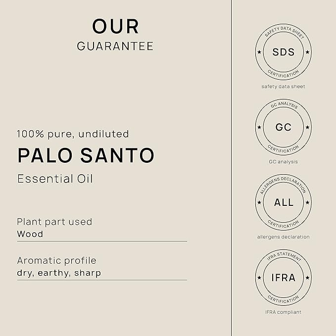 VINEVIDA Palo Santo Essential Oil 4 oz - Undiluted Palo Santo Oil 4 oz - DIY Candle Scents for Candlemaking - Bulk Essential Oil for Soap Making Safe for Skin