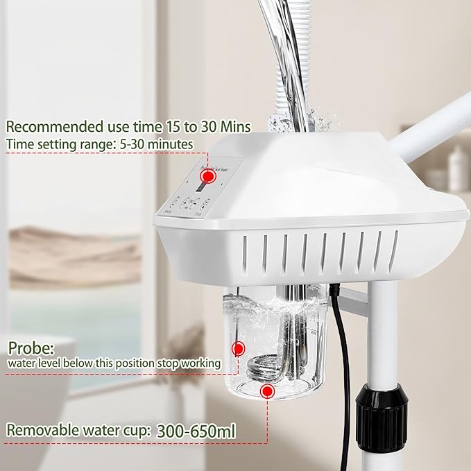 Professional Facial Steamer for Deep Hydration,2in1 Ozone Face Steamer with 5X Magnifying Lamp,Suitable for Home Use or Beauty Spa Deep Cleansing and Hydration