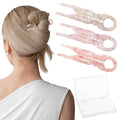 Sunolga 3pcs Prestige French Hair Pins for Women, 4.38" Large, Serrated Anti-Slip Design, Curved Shape for Better Head Fit, Coquette Elegant Hair Accessories for Updos, Chignon, Bun Hairstyles
