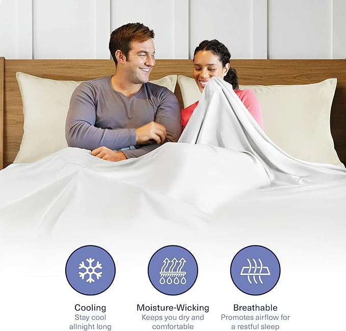 Kickoff Viscose Bamboo Pillowcase, Standard, Set of 2, 100% Organic Hidden Zippered Viscose Bamboo Pillow Case Standard Size, Cooling Pillow Cover for Hot Sleepers (20"x26", Buttercream)