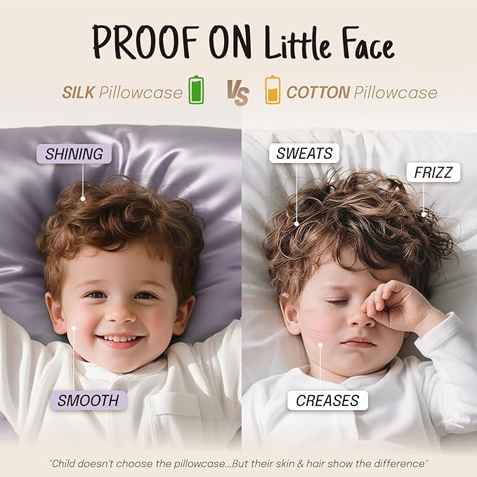 OLESILK 100% Mulberry Silk Toddler Pillowcase for Hair and Skin, Both Sides 19 Momme Pure Natural Silk Travel Pillow Cases with Hidden Zipper, 13"x 18", Black