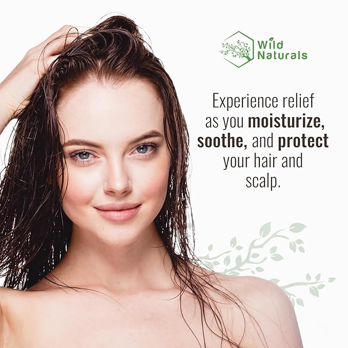 Wild Naturals Sulfate Free Conditioner : With Manuka Honey + Aloe Vera, For Hair Loss, Thinning Hair, and Itchy Dry Scalp. Anti Dandruff, Moisturizing, 98% Natural, 80% Organic Healing Plant-Based
