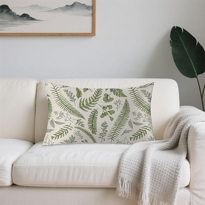 Leaves Herbs and Wildflowers Eucalyptus Satin Pillow Case Queen Size,Soft Pillowcases for Hair and Skin Similar to Silk,Pillowcases with Hidden Zipper Bedding Accessories,20X30 Inches,1 Pack