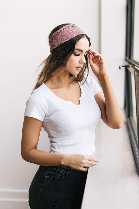 Maven Thread 4" Wide Workout Headbands for Women (2 Pack) – Non-Slip Sweatbands for Gym, Running & Yoga