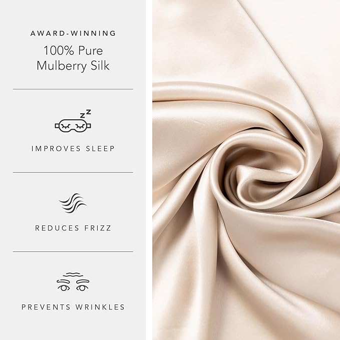 Fishers Finery 19mm 100% Pure Mulberry Silk Pillowcase, Quality Tested (Taupe, K)