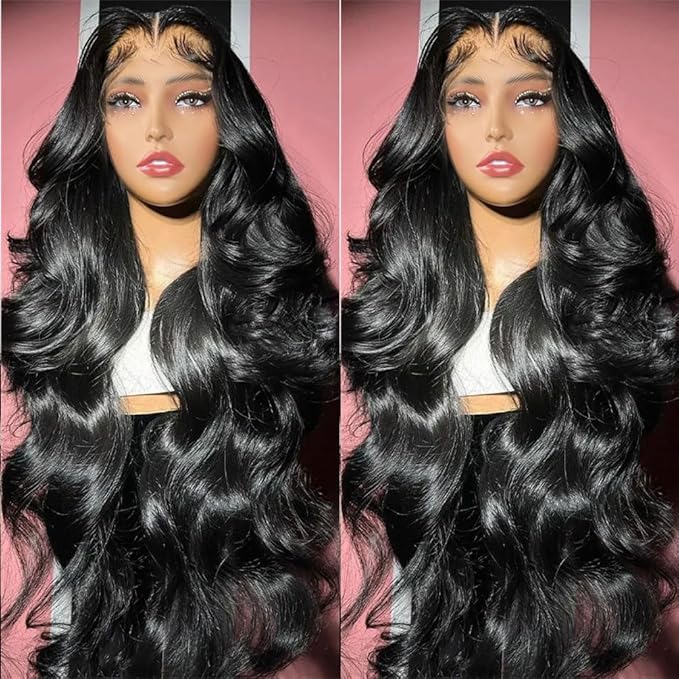 VIPbeauty 32 Inch Full 13x6 Lace Frontal Wigs Human Pre Plucked Bleached Knots 180 Density HD Transparent Body Wave Lace Front Wigs Human Hair for Women 12A Glueless Wigs Human Hair with Baby Hair