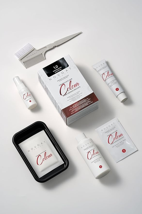 NOUGAT Caramel Tabacco Permanent Hair Color Kit - 100% Gray Coverage, Ammonia Free & PPD Free for Sensitive Scalp - 3-in-1 Color, Repair & Nourish System with Anti-Aging Hair Mask & Essence