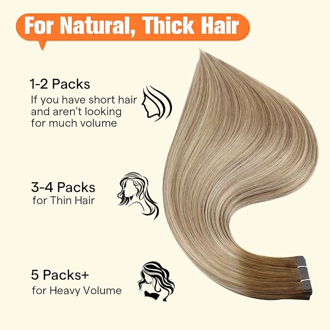 Full Shine Balayage Tape in Hair Extensions Human Hair Color 3/8/22 Dark Brown to Ash Brown and Blonde Seamless Tape in Extensions 12Inch 30G 20PCS Invisible Skin Weft Pu Tape in with Holes