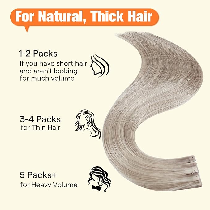 Full Shine Tape in Extensions Human Hair Color Ash Blonde Highlight Blonde 20PCS 50G Tape Extensions Human Hair 20INCH Tape ins Beads Bonded Seamless Remy Hair Extensions Seamless