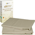 California Design Den Standard/Queen Size Pillowcase Set - 400 Thread Count Pillowcases, 100% Cotton Sateen, Set of 2 Pillow Covers, Soft and Breathable - Beige (Golden Tone)