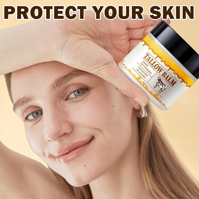 Beef Tallow and Honey Balm for Skin Tallow Face Moisturizer Natural Organic Tallow Honey All body Balm Tallow Body Moisturizer 2 Oz