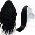 Sunny Hair Tape in Hair Extensions Human Hair 28inch Hair Extensions Real Human Hair Tape in Extensions for Women Jet Black Invisible Remy Hair Natural Straight Skin Weft Double Sided Tapes 20Pcs 50g