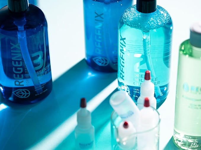 Regenix Starter Kit to Treat Hair Loss 30 Day Supply, Shampoo + Deep Follicle Cleanser + Essential Scalp Protectant + Treatment Vials, Free Hair Microanalysis