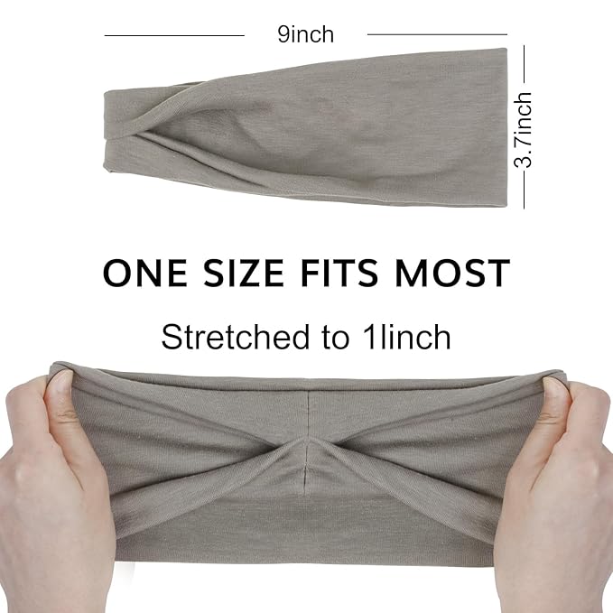 Huachi Non Slip Headbands for Women - Wide, Fashionable Elastic Headbands for Short Hair - Workout, Yoga, Sports, Exercise, Sweatbands, Summer Hair Accessories