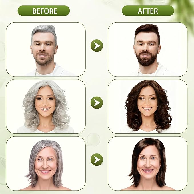 Dark Brown Hair Dye Shampoo,Gray Hair Cover up Herbal Semi-Permanent Hair Color Shampoo for Women Men