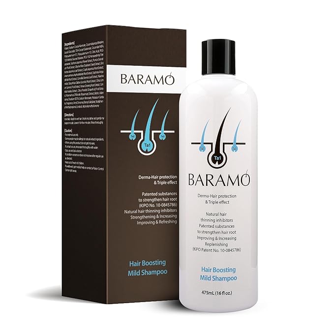 Hair Boosting Mild Shampoo for Anti Hair Thinning & Hair Loss 16 fl oz, Active Ingredients DHT Blocker Shampoo for Women & Men, Scalp Care & Hair Regrowth Shampoo - Sulfate & Pareben Free